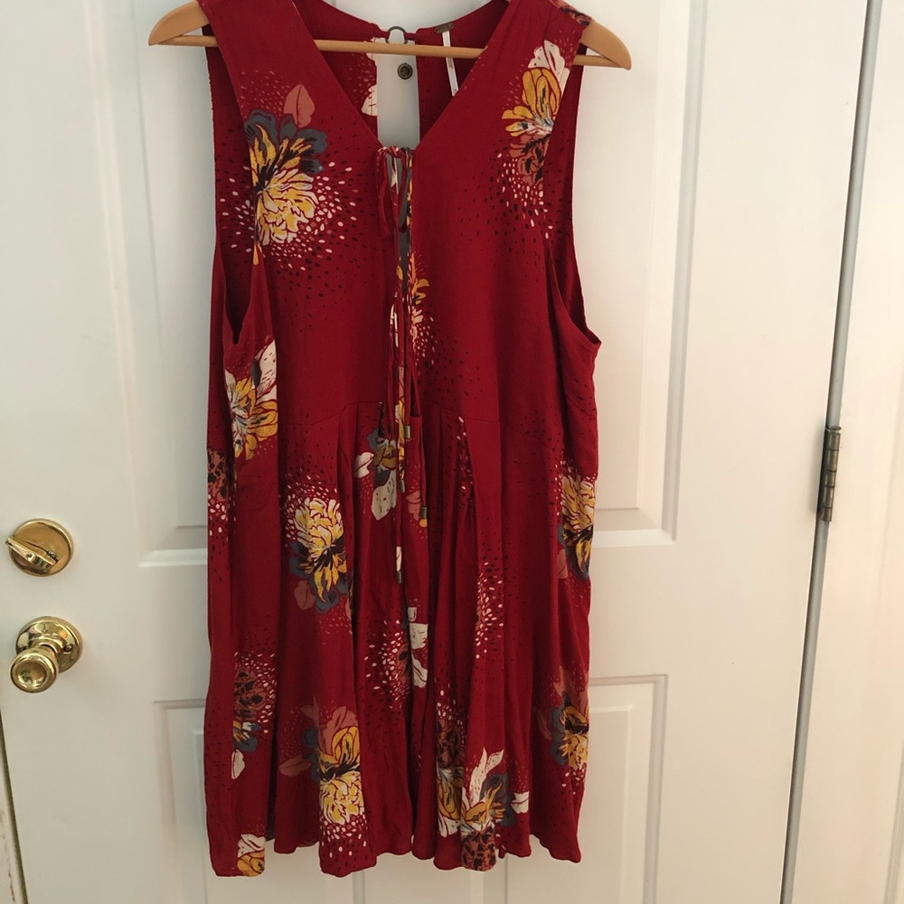 Free people XL floral shift dress with ties
